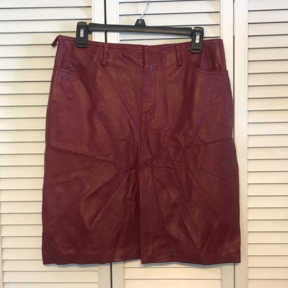 American Eagle Red Leather Skirt